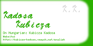 kadosa kubicza business card